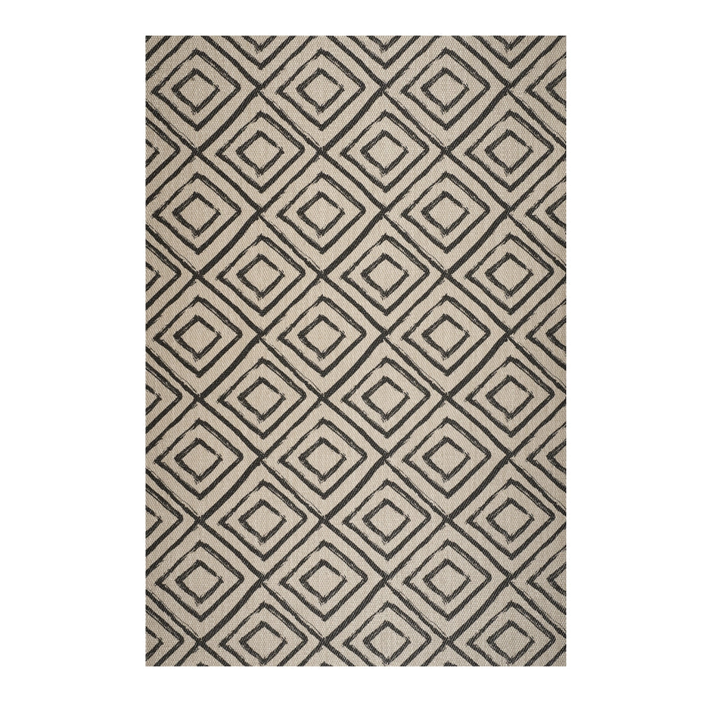 Tappeto vinilico di alta qualità sabbia-nero design 160x230
