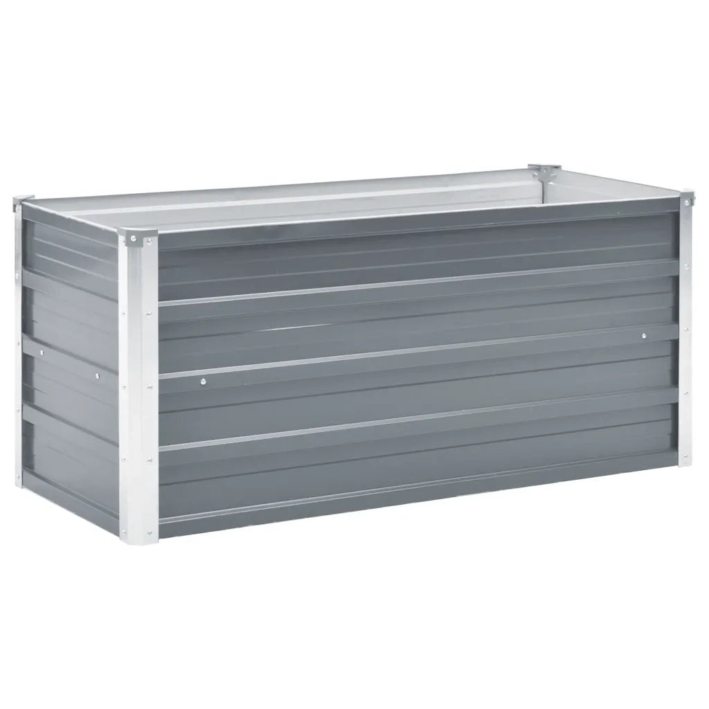 Fioriere | Cassetta per fiori | Letto Rialzato Giardino in Acciaio Zincato 100x40x45 cm Grigio