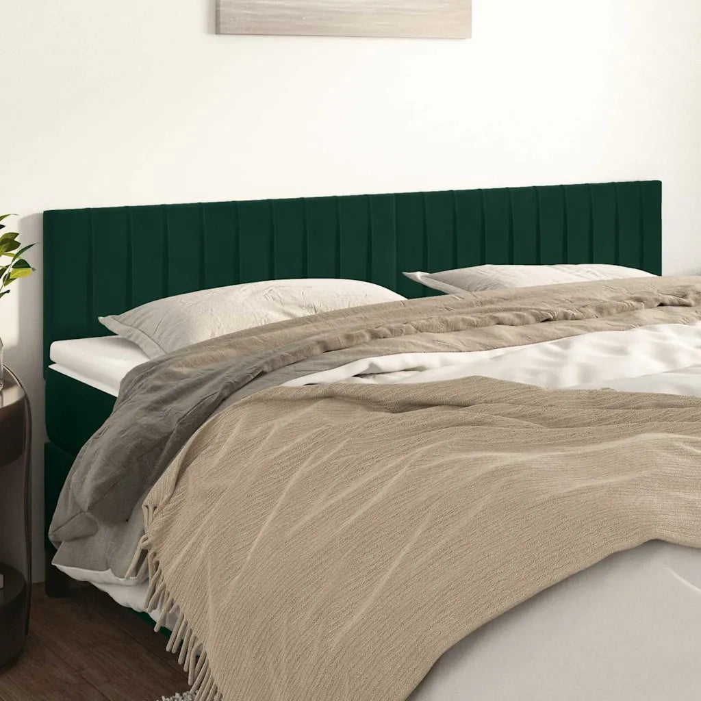 Testiera Verde Scuro 200x5x78/88 cm in Velluto 346295