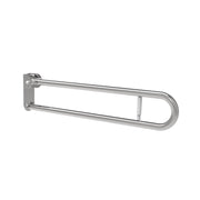Barra maniglione ribaltabile cm 83 con porta rotolo e piastra lunga inox bianco