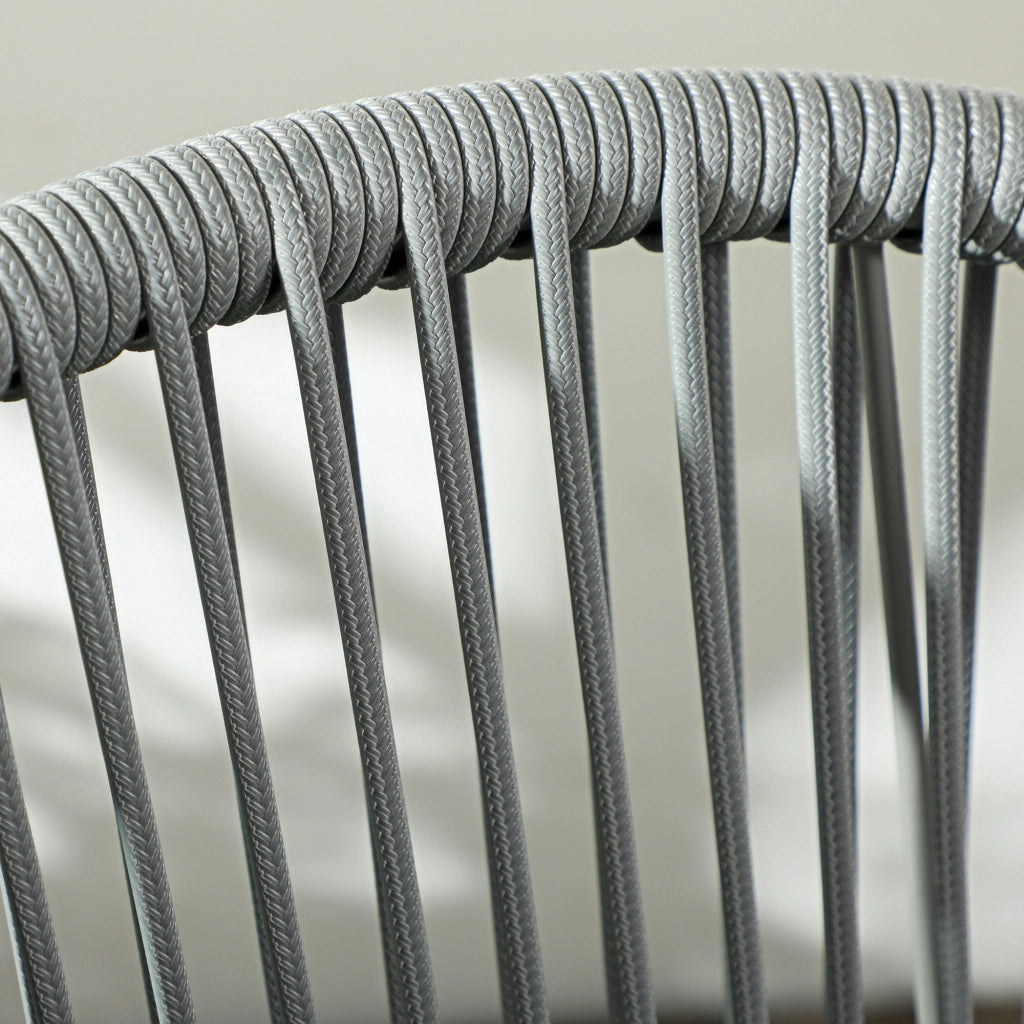 Set Giardino 2 Sedie e Tavolino con Vetro ¨C Zephmum ¨C Polyrattan Grigio