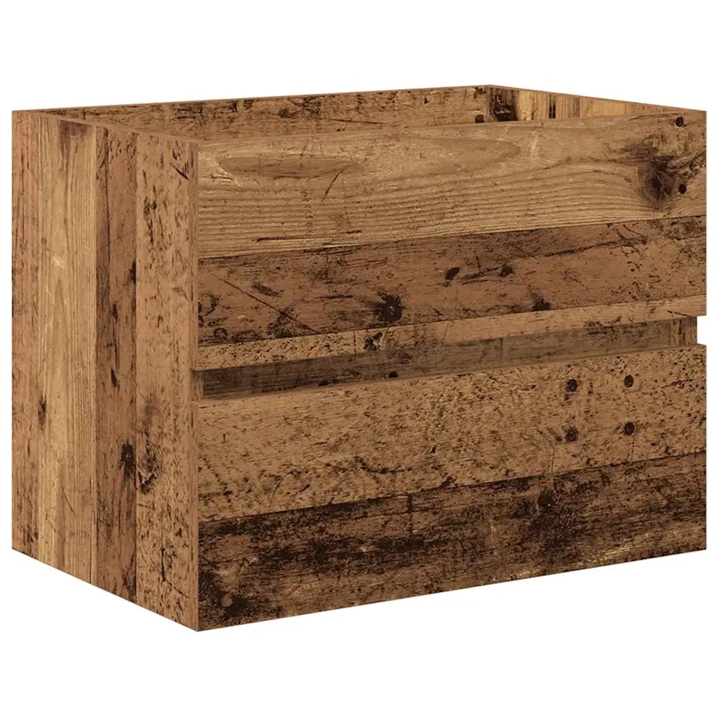 Set di mobili per il bagno con cassetto 2 pcs Legno vecchio 875432