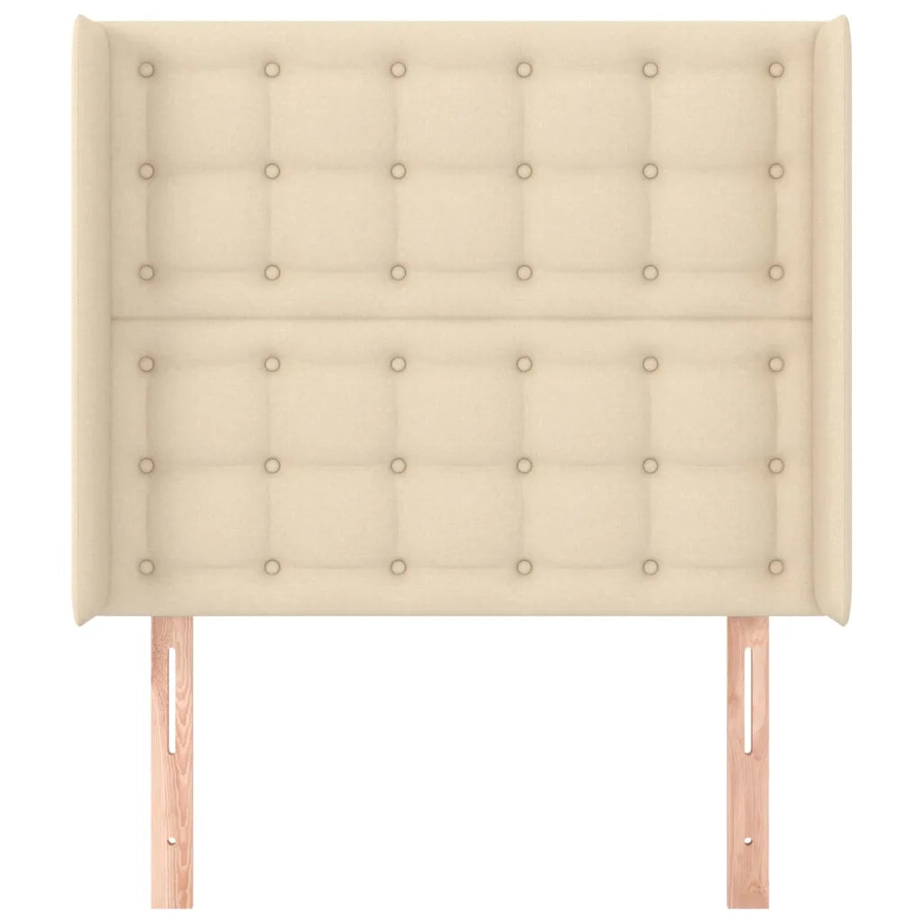 Testiera ad Orecchio-Testata con Orecchie Crema 103x16x118/128 cm in Tessuto 241055