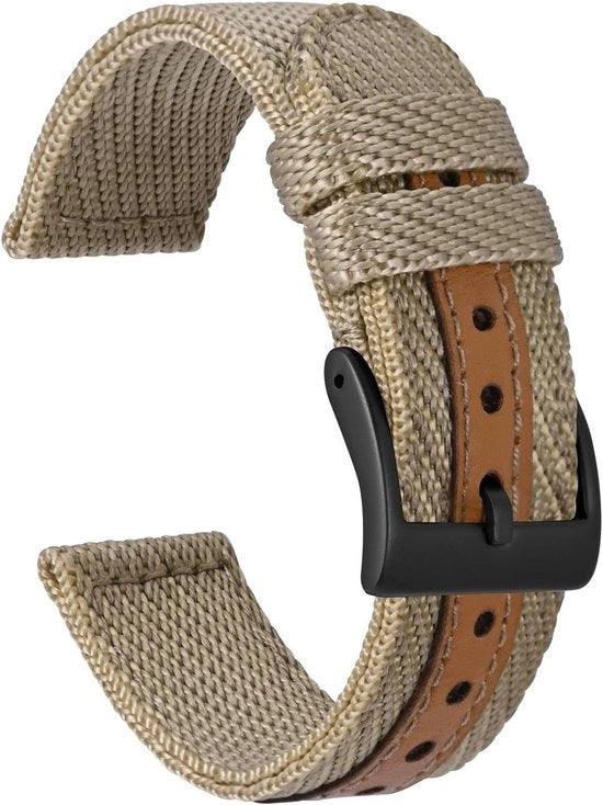 Cinturini di Orologio in Nylon Sportivi per Uomini, Stile Militare, Disponibili in 18mm, 20mm e 22mm, Varie Colori e Forma di Chiusura Comfortevole