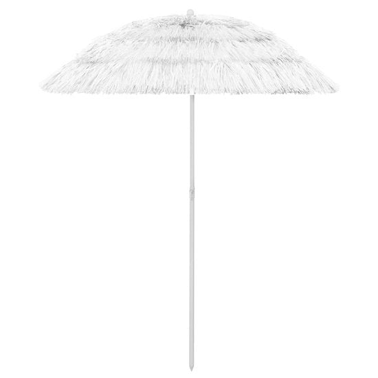 Parasole per il mare - Ø 160 cm - Bianco - Rotante - Parasole tropicale - Resistente ai raggi UV - Altezza 180 cm - Per spiaggia, giardino e balcone