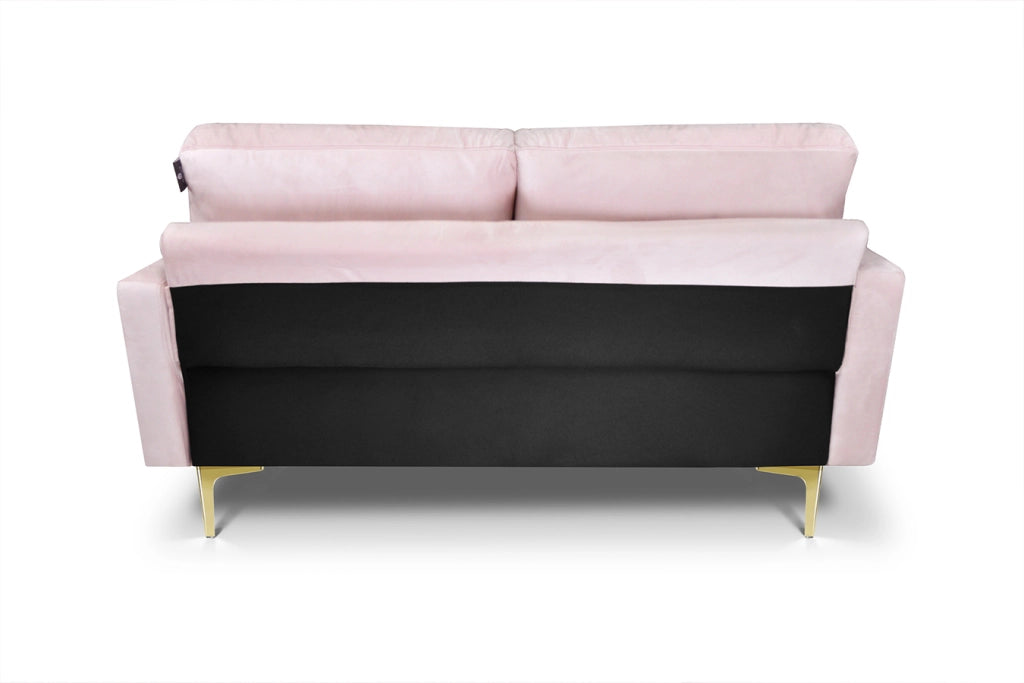 Divano 2 posti in velluto rosa piedi in metallo dorato - Chloe - DI2P-CH19VLT-PD