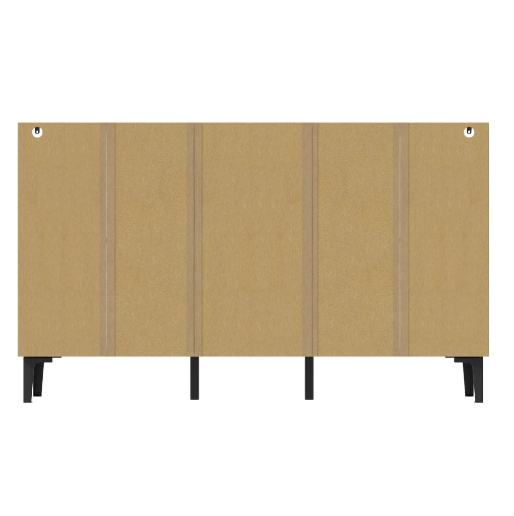 Credenza 160x36x94 cm con 4 ante e 4 cassetti in pannello di particelle naturale