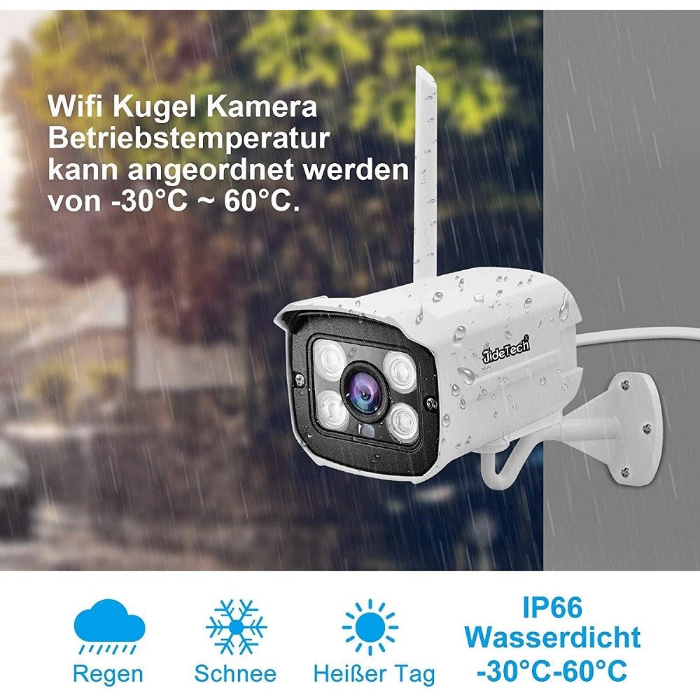 Trade Shop - Kit Telecamera Di Sorveglianza A 8 Canali Wi-fi H.265 4 Telecamere Ip Wifi 1080p -