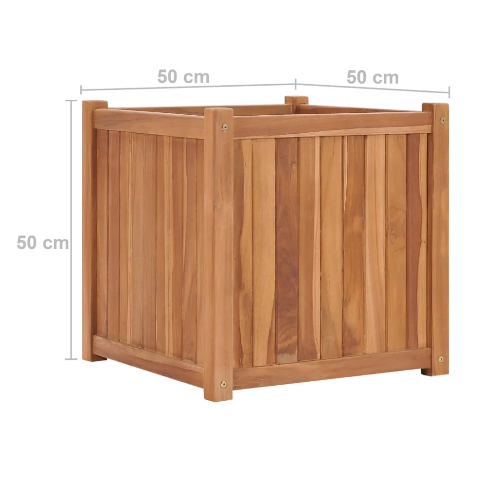Fioriera rialzata per piante fiori terrazza giardino 50 x 50 x 50 cm legno massello di teak marrone 02_0039232
