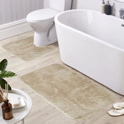 Set di due mattonelle per bagno, morbide, facili da pulire, morbida mattonella per bagno + mattonella per piedi, superassorbente, antiscivolo, mattonella per bagno per bagno, toilette, doccia, naturale