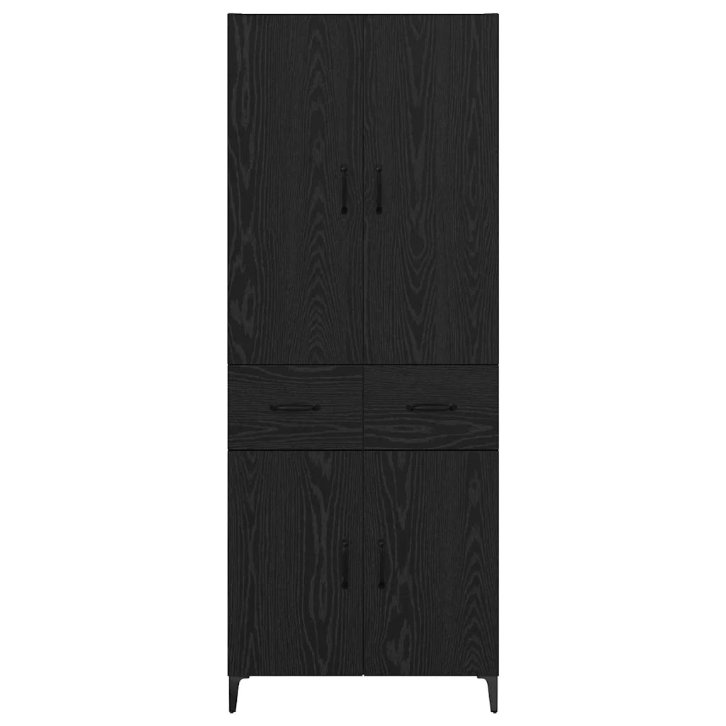 Credenza Rovere Nero 69,5 x 34 x 180 cm Legno multistrato 3416122