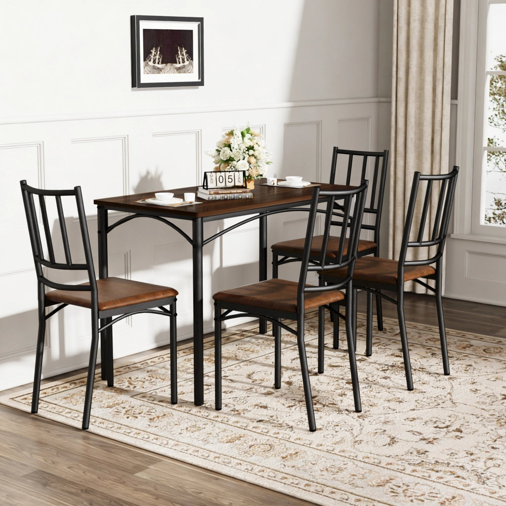 TAVOLO da pranzo con 4 sedie 110x60x76,5 cm Noce