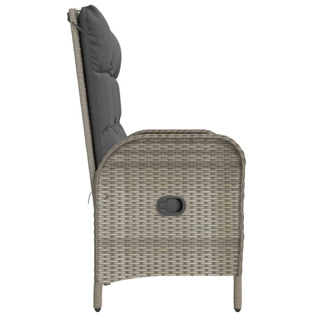 Panca da giardino mobili da esterno per patio panca reclinabile da terrazza con cuscini 107 cm polyrattan grigio 02_0011735