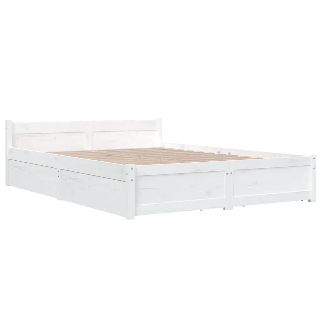 Giroletto con Cassetti Bianco 135x190 cm Double 3103545