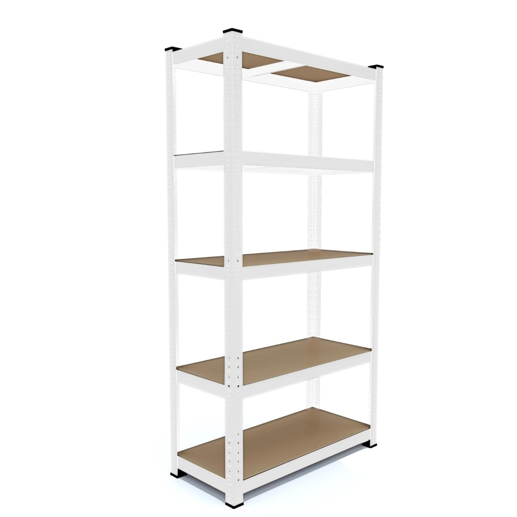 2 Scaffali In Metallo E MDF Ad Alta Portata Fino A 875 Kg Con 5 Ripiani Regolabili Ideali Per Garage Officina Cantina Capannone Magazzino Design Modulare 180 X 90 X 40 Cm Bianco