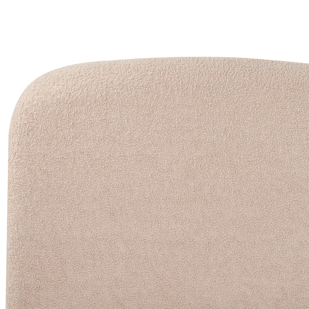 Letto contenitore Beige Boucle Poliestere Tessuto 160 x 200 cm Design moderno e minimalista