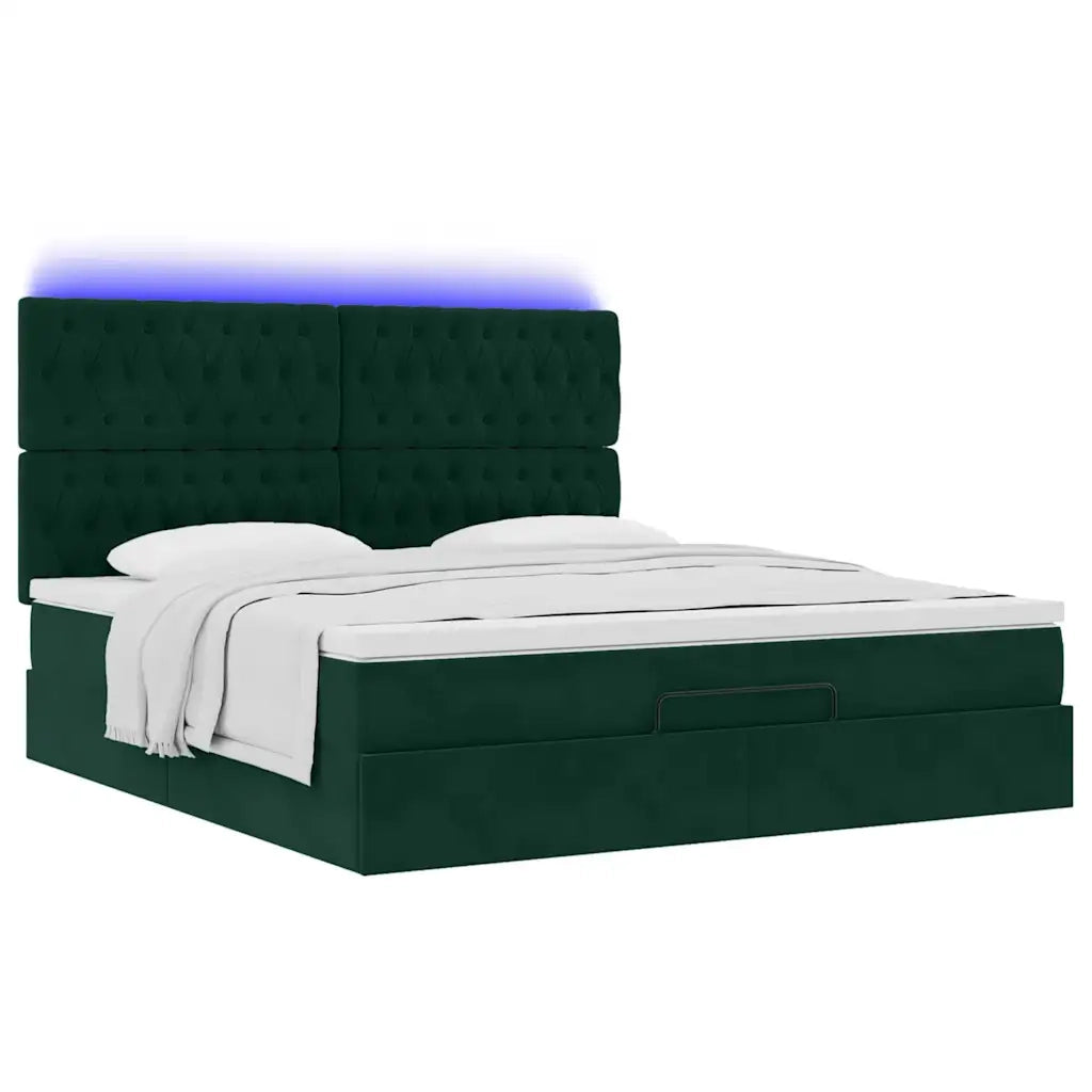 Struttura Letto Pouf con Materassi 180x200 cm Velluto