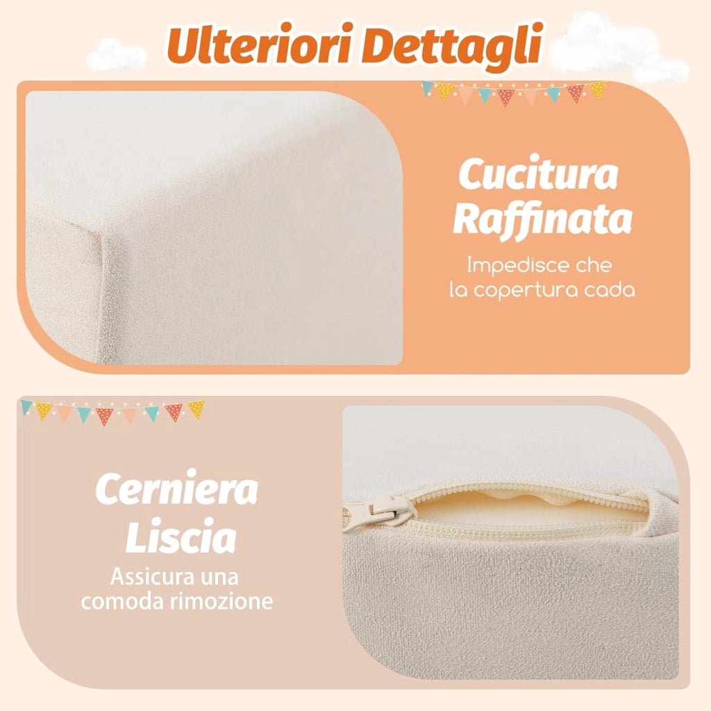 Set di 5 Pezzi Gioco in Schiuma, Blocchi con Piscina di Palline per Bambini, Coperture Lavabili con Cerniere, Blocchi Creativi per Stanza di Giocattoli, Camera da Letto (Bianco)