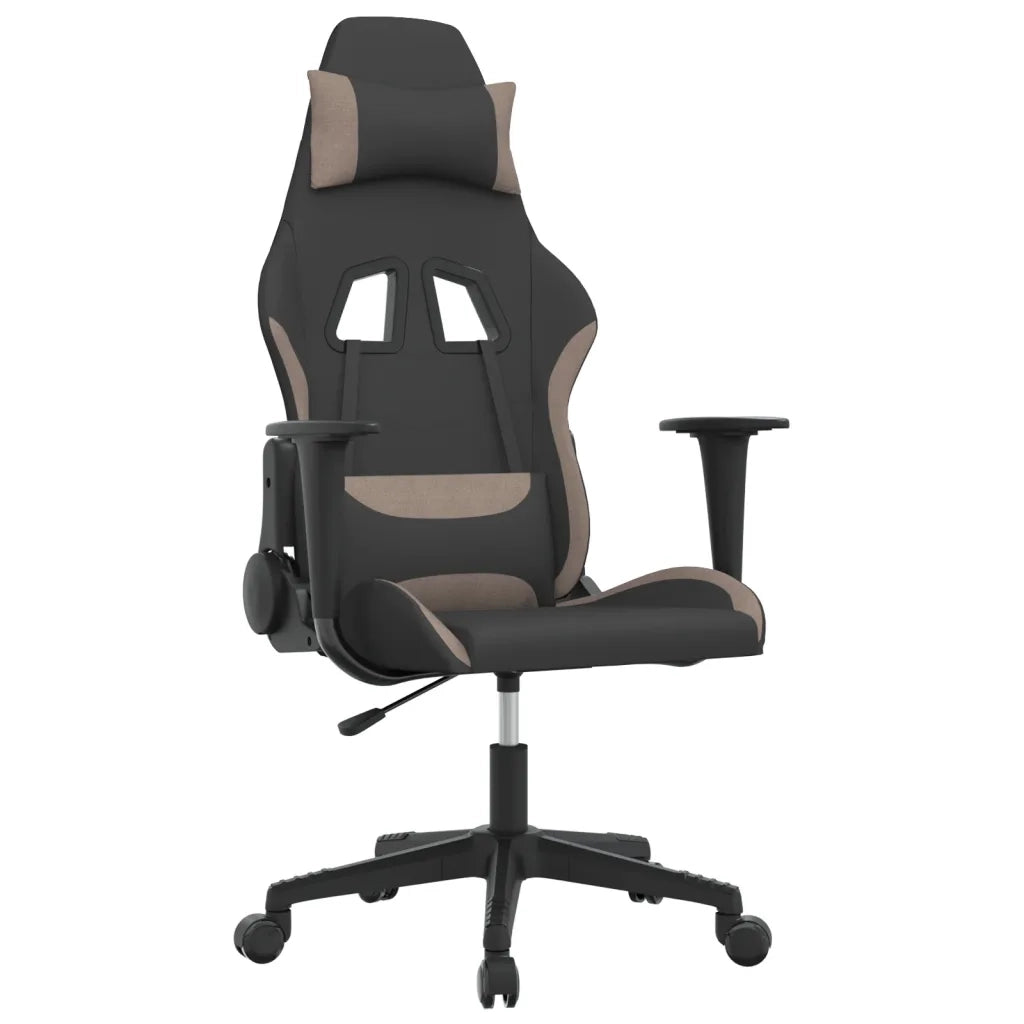 Sedia da Gaming Nero e Tortora in Tessuto 345493