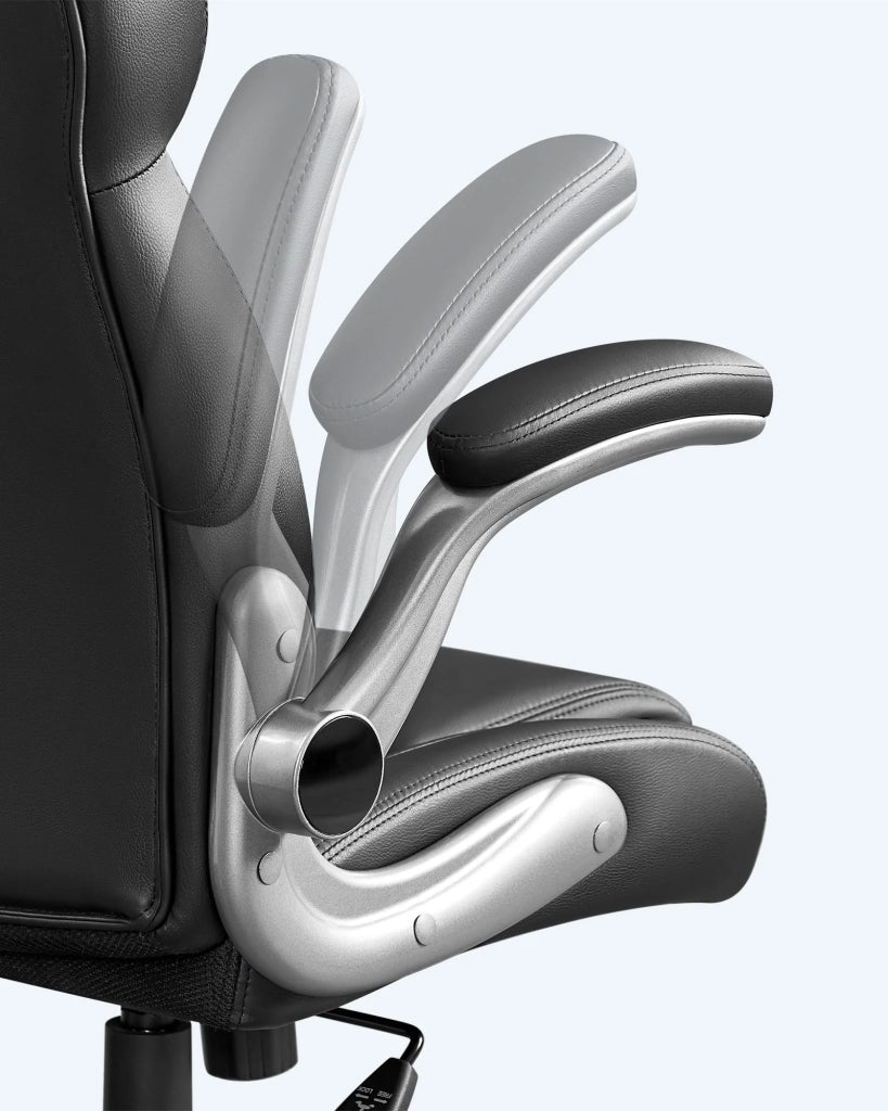 Sedia da ufficio girevole sedia ergonomica con braccioli pieghevoli base a stella in nylon carico massimo 150 kg nero 12_0007403