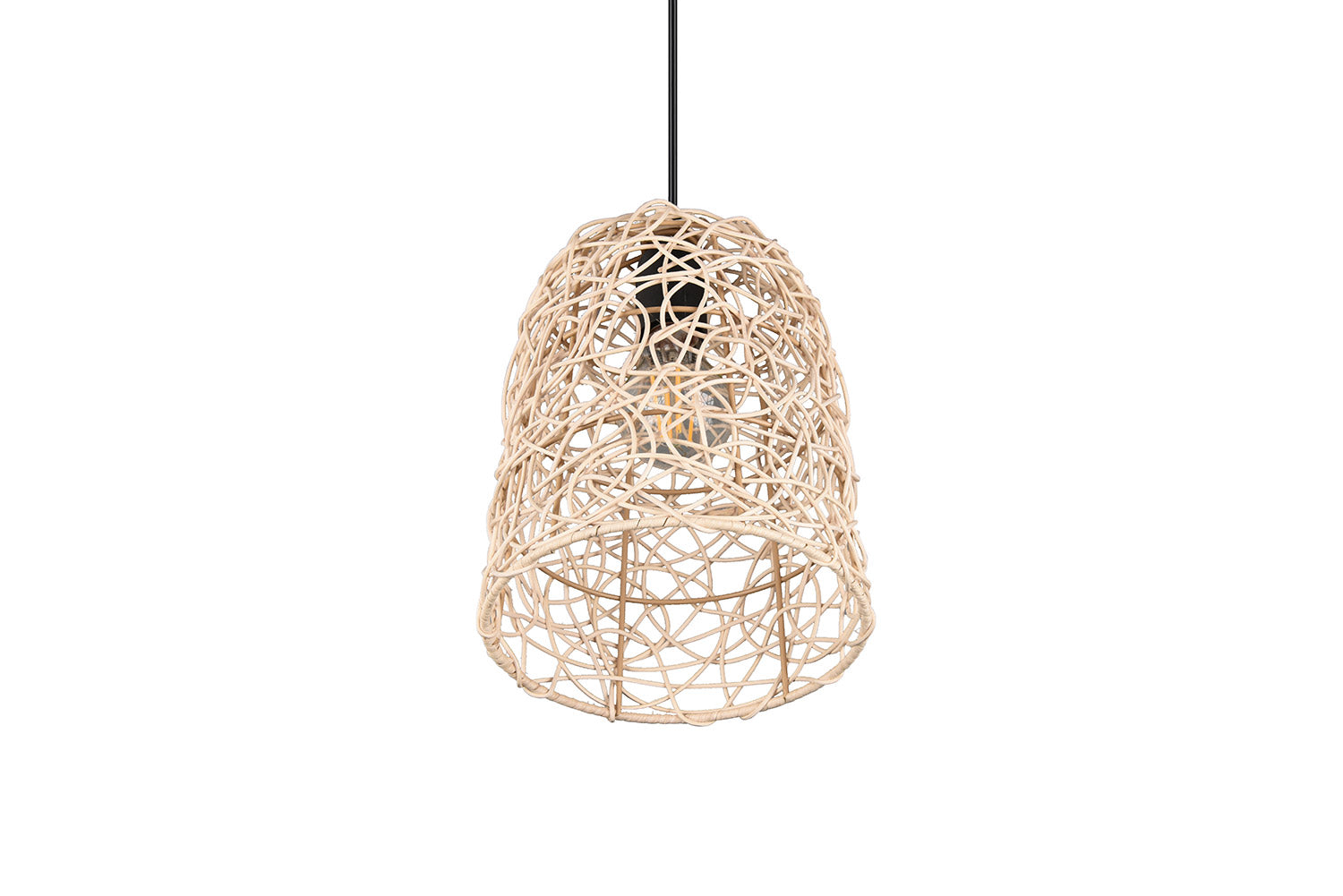 Lampada a Sospensione da Interno Attacco E27 in Tessuto Naturale