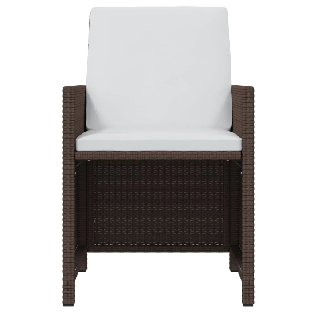Set da pranzo da giardino mobili da esterno cuscini 17 pz marrone polyrattan 02_0014426