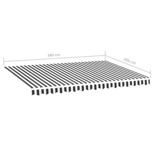 Tessuto di Ricambio per Tenda da Sole Antracite e Bianco 4x3 m 311987
