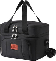 Borsa portatile per picnic - doppio fondo - 10 litri - nero