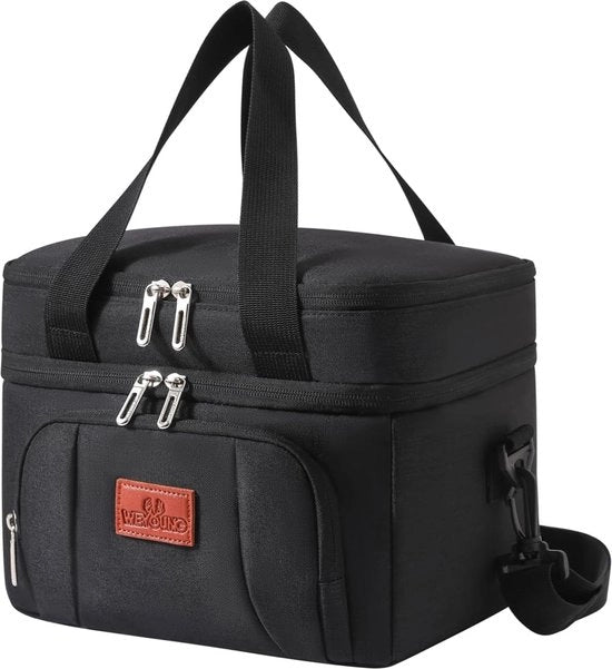 Borsa portatile per picnic - doppio fondo - 10 litri - nero
