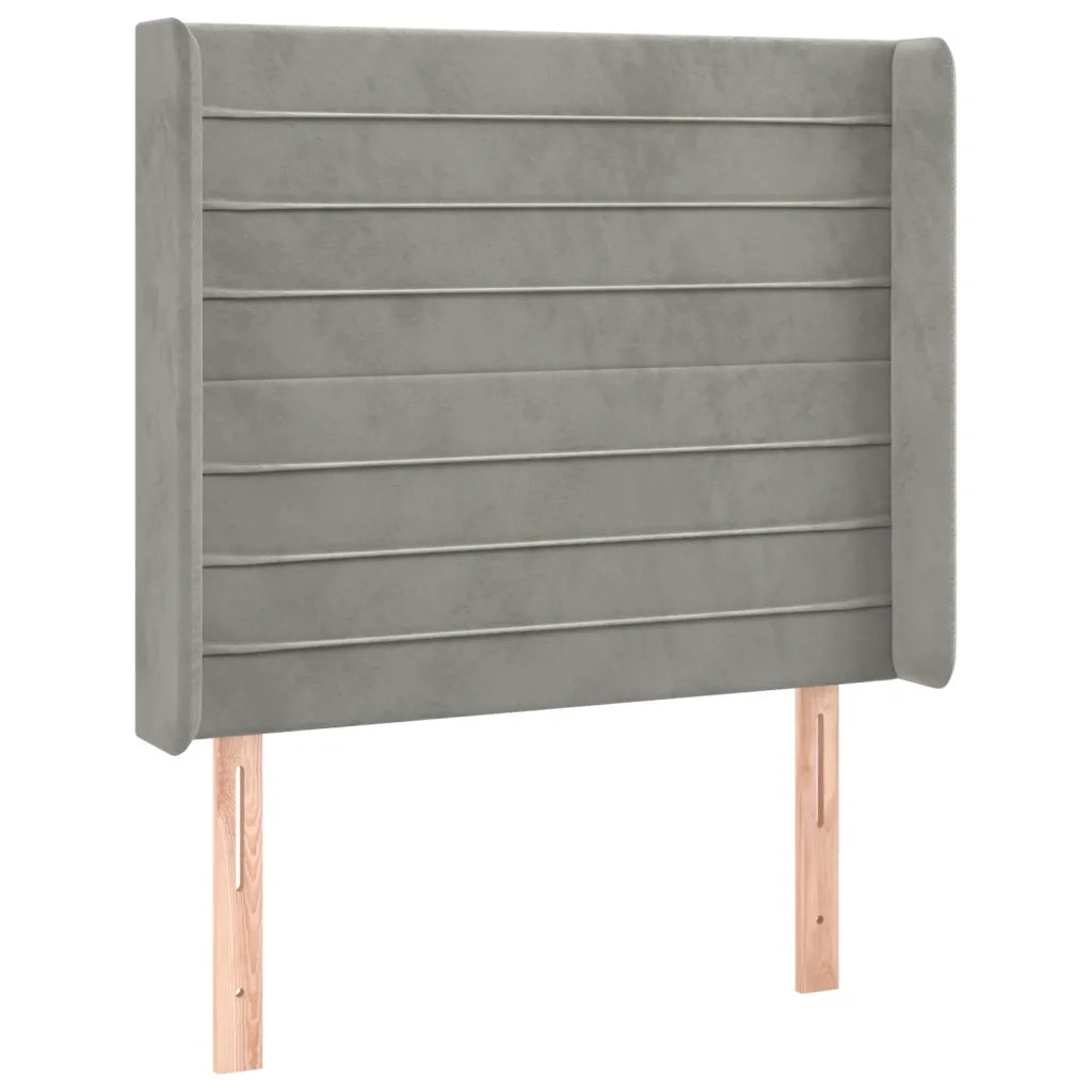 Testiera | Testata a LED Grigio Chiaro 103x16x118/128 cm in Velluto