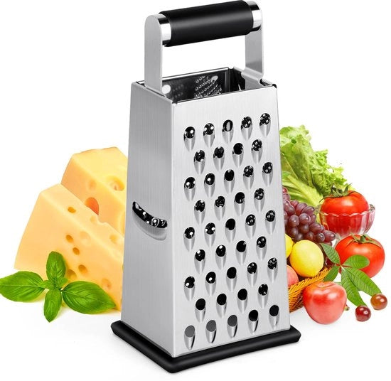 Raspia Quadrata, Raspia Formaggio, Raspia in Acciaio Inox, Manuale/Scalda/Hackman - 4 Faccette Raspanti, Raspia da Cucina, Utensili Pratici per la Cucina

Specifiche Tecniche:
- Materiale: Acciaio Inox
- Dimensioni: 
- Modello: 
- Codice Prodotto: VMUTGA