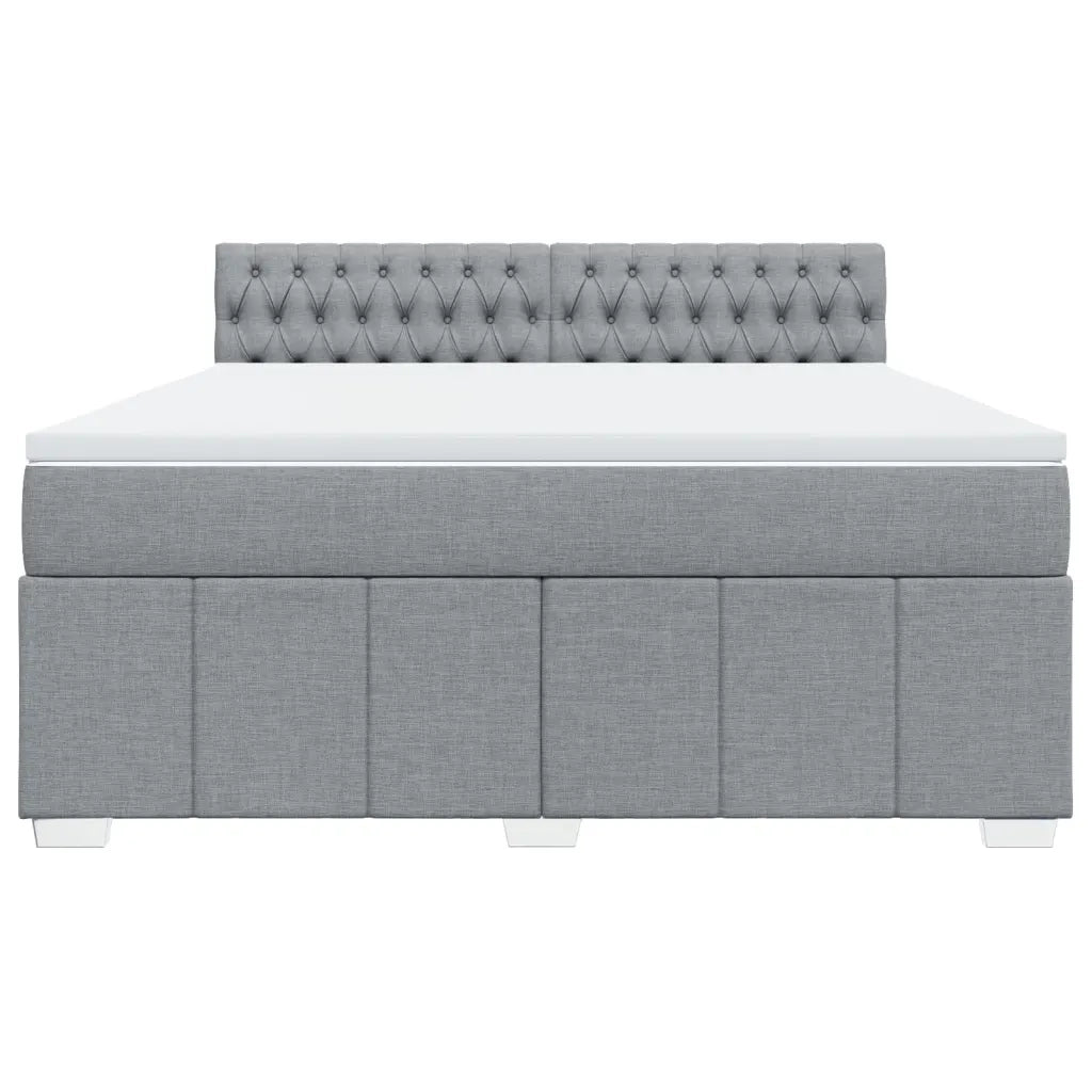 Giroletto a Molle con Materasso Grigio Chiaro180x200 cm Tessuto