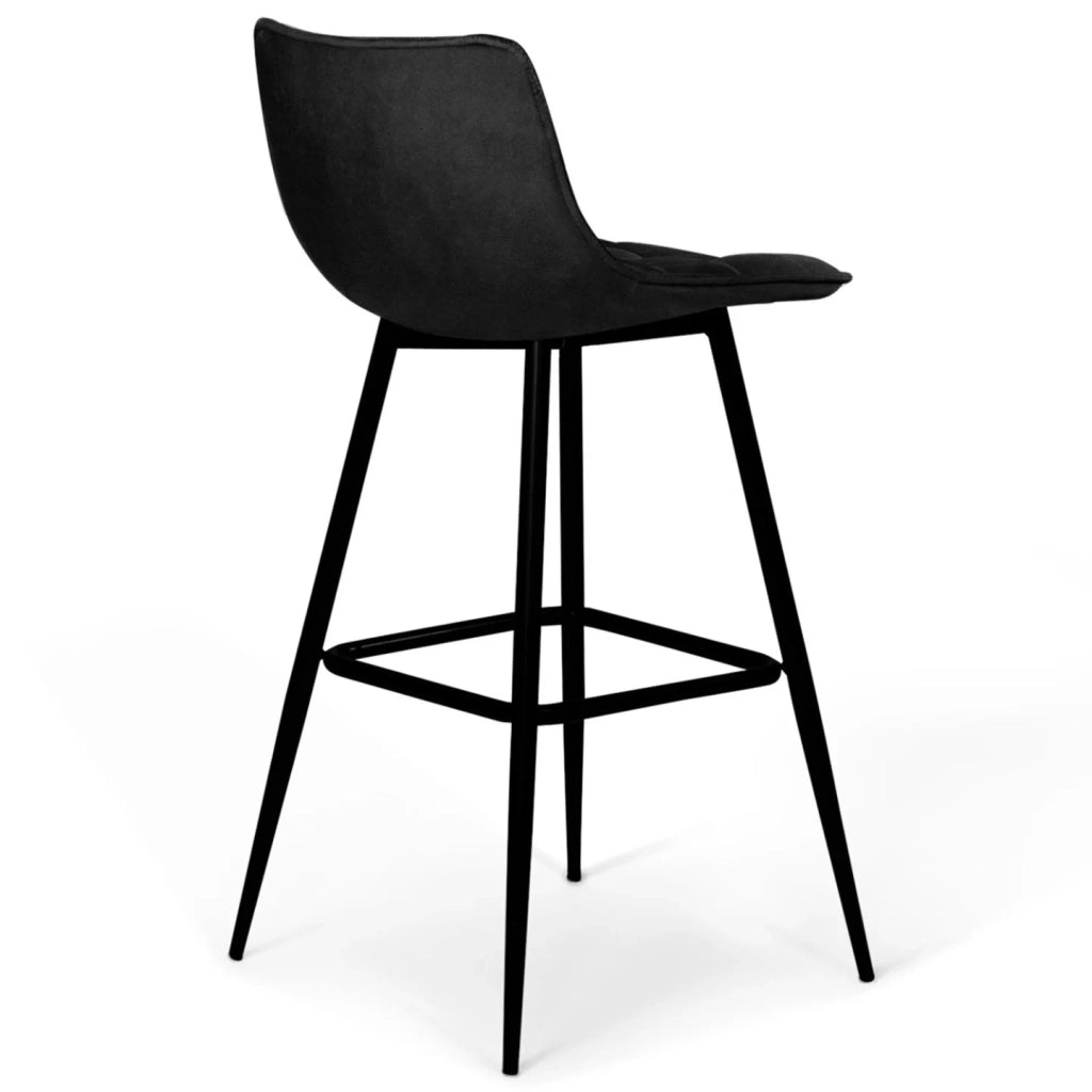 IDMarket - Set di 2 sgabelli da bar MADY in velluto nero