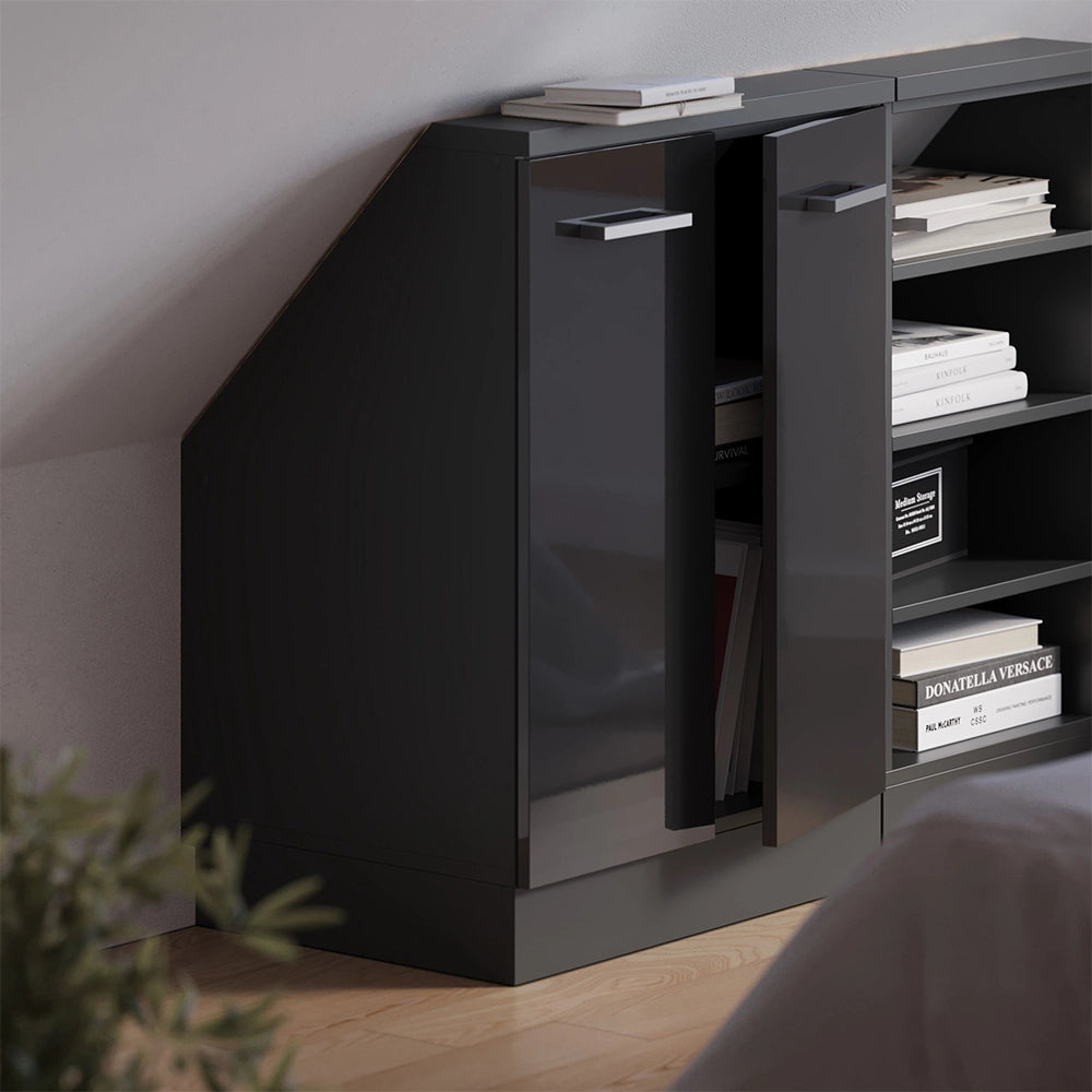 Mobile sottotetto Rion Antracite lucido/Antracite con 2 porte Vicco