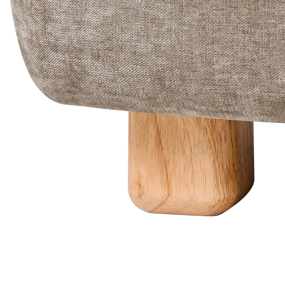 Modulo divano angolare lato sinistro a 1 posto con tessuto idrorepellente gambe in legno beige stile moderno a un posto