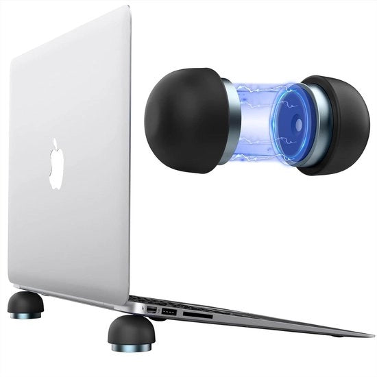 Impianto di Alzamento Portatile per Laptop da 2 Pezzi, Ergonomico, Raffreddante, Antiscivolo, Duro, Magnetico, con Piastra di Raffreddamento per Computer da Tavolo Nera.