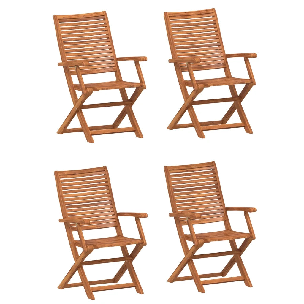 Sedie Giardino Pieghevoli 4 pz | Sedie da Esterno 57x66x95cm Legno Massello Acacia