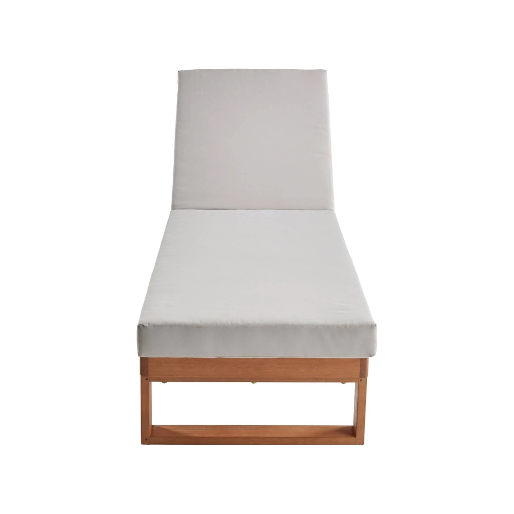 Lettino prendisole in legno di eucalipto multiposizione, beige
