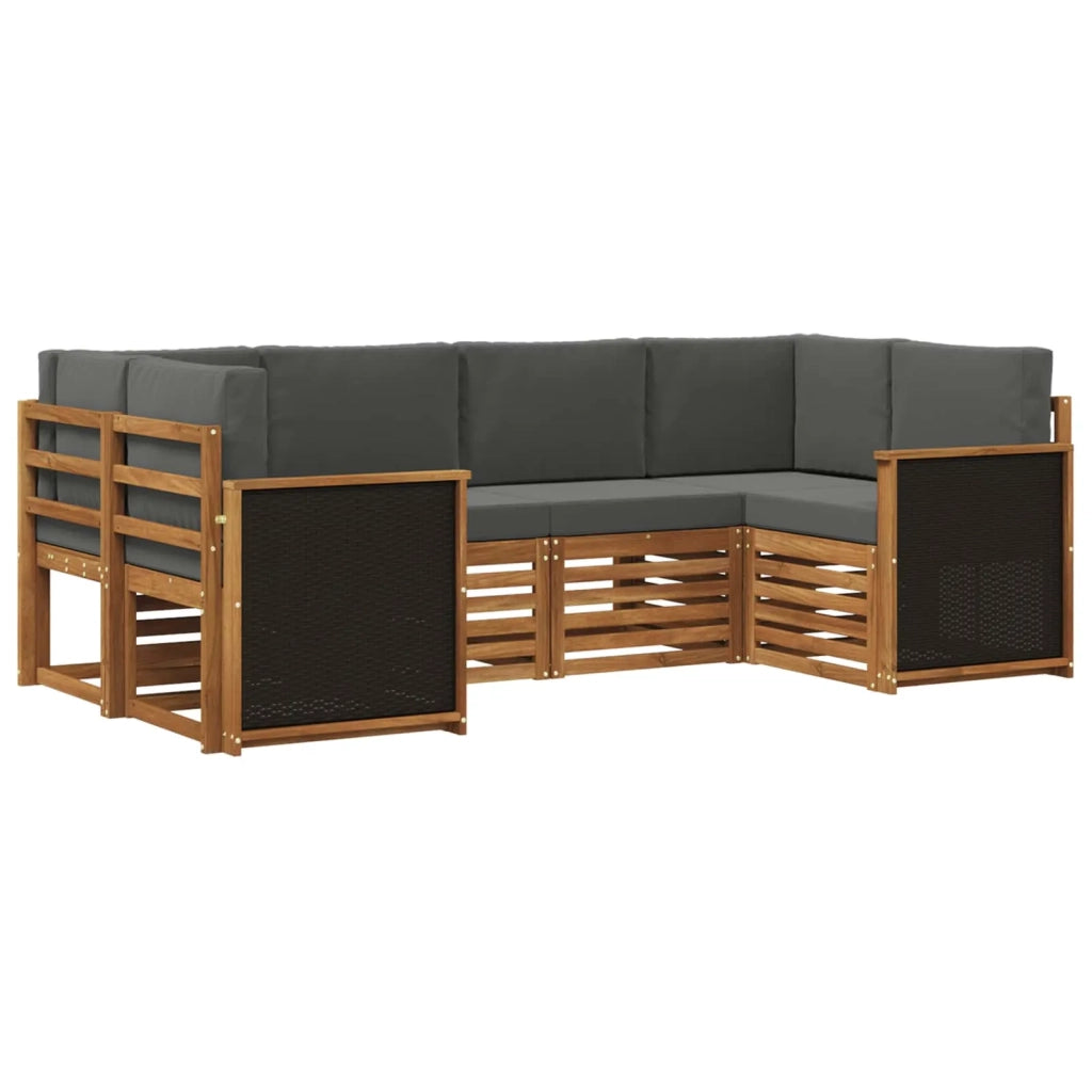 Set di divani da esterno 5 pz Naturale e Antracite 3384763