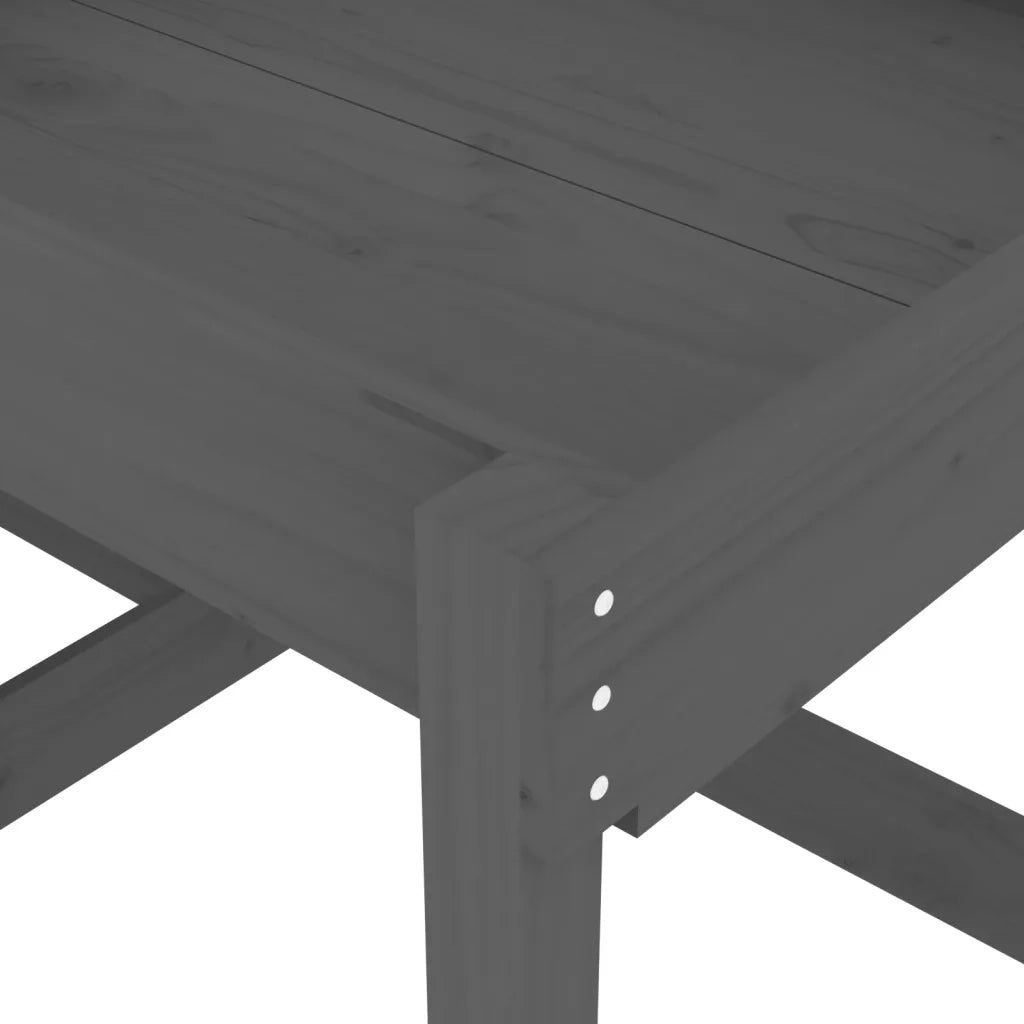 Tavoli Sabbiere 2 pz Grigi in Legno Massello di Pino 825053