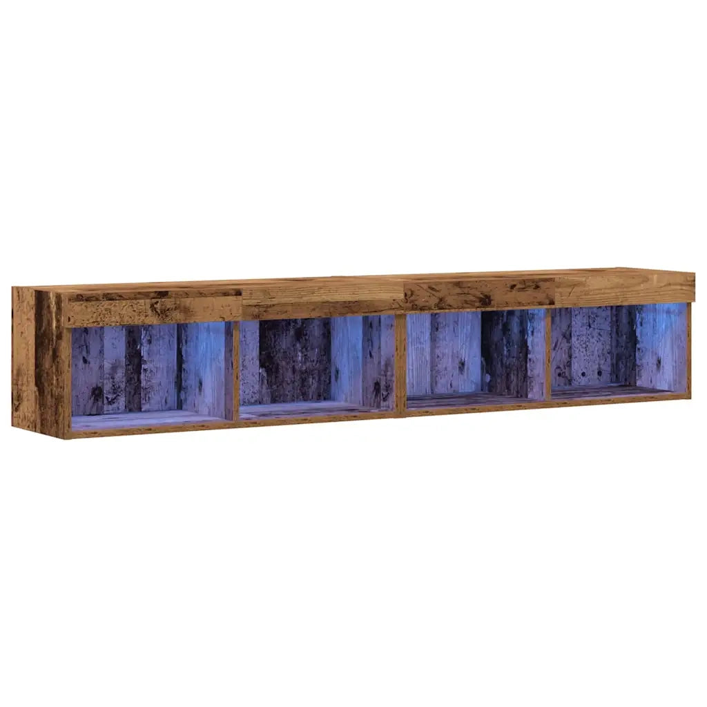 Set mobile TV 2 pz-Set di 2 Credenza per TV Legno vecchio 80 x 30 x 30 cm