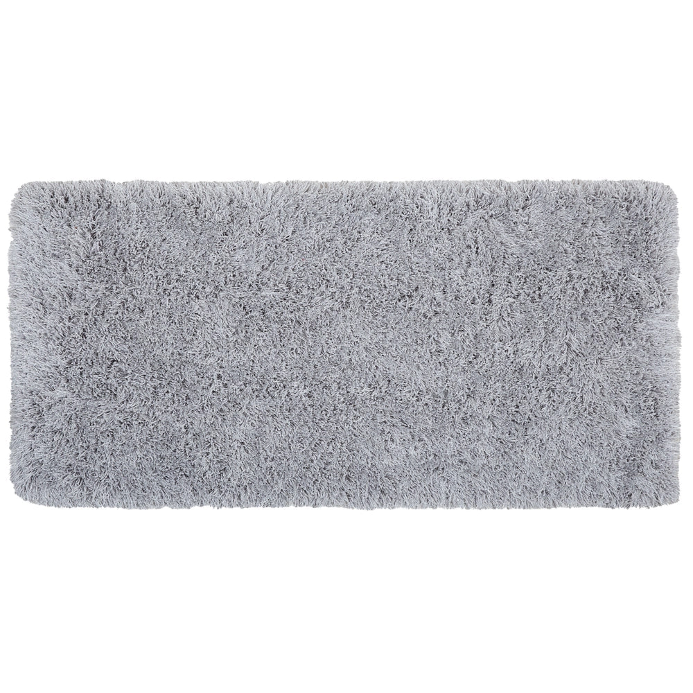 Tappeto Shaggy Tappeto a pelo lungo Solido Poliestere Grigio Rettangolare 80 x 150 cm