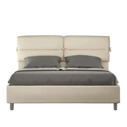 Letto matrimoniale contenitore imbottito 160x200 similpelle tortora Nandy