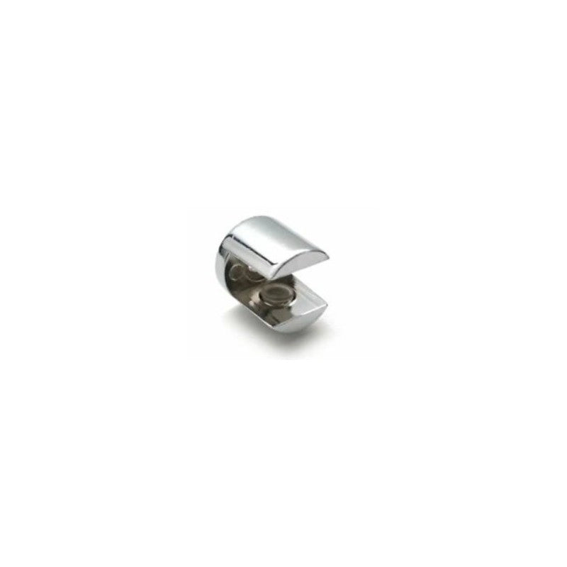 MENSOLINA REGGIVETRO A MORSETTO 'ANNA' 20x20 mm - Nichelato lucido - spessore max 11 mm - 20 pezzi