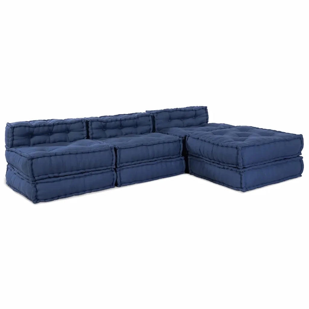 Unità di Divano Modulare 4 pcs Indaco Tessuto 3315089