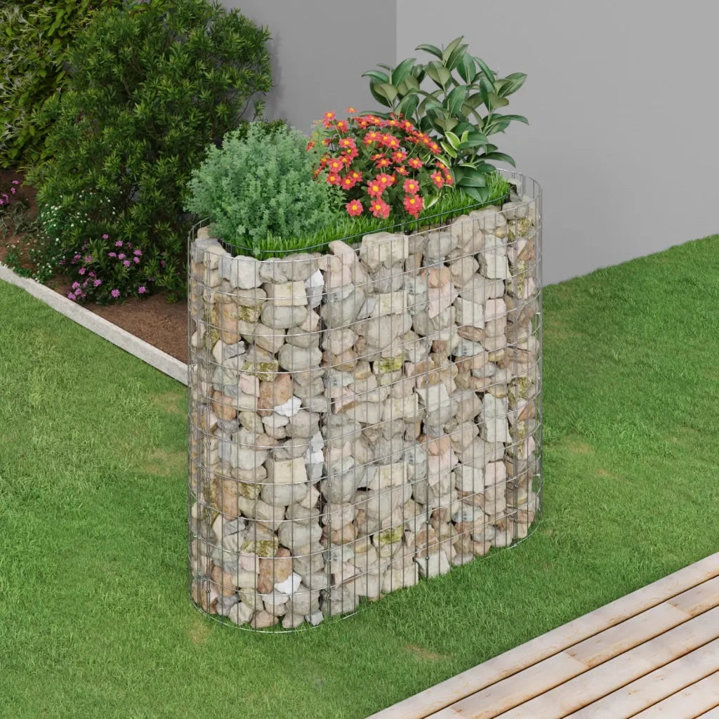 Gabbione con Fioriere | Cassetta per fiori | Letto Rialzato in Acciaio Zincato 120x50x100 cm