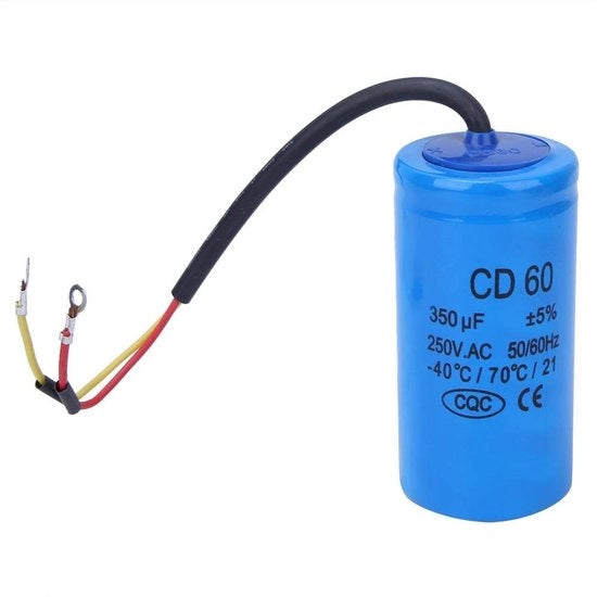 Condensatore di Motor 350uF 250V - Condensatore di Avvio - Resistente a Esplosioni - Autoassemblabile - Adatto per Motori AC - Lunga Durata