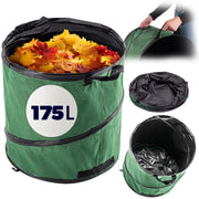 KADAX Sacchetto per foglie, cestino per rifiuti da giardino, pieghevole, resistente, con maniglie, 175 L