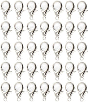 Chiusure a ventosa 100 pezzi - Chiusure a ventosa argentate - Chiusure a ventosa a forma di granchio - Accessori per gioielli - Chiusura a ventosa con anello - 12 mm - Chiusure per gioielli a ventosa