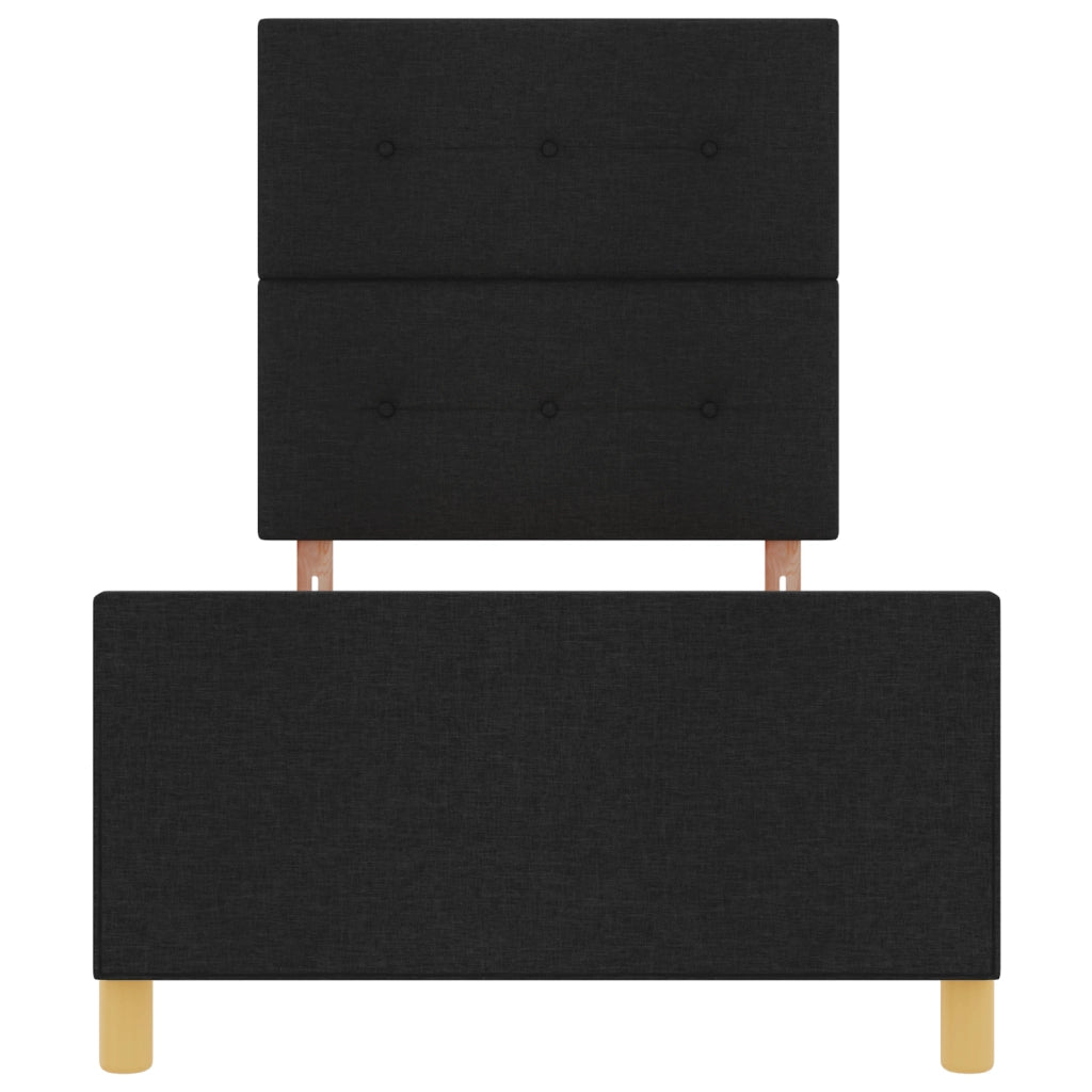 Letto in Tessuto Nero 80x200 cm di